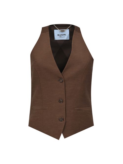 Gilet in misto lino e viscosa BLUGIRL | RA6157 T8823P9414